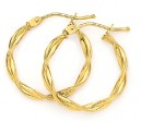 9ct-Gold-2x15mm-Entwined-Hoop-Earrings Sale