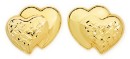 9ct-Gold-Diamond-Cut-Heart-Stud-Earrings Sale