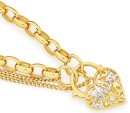 9ct-Gold-19cm-Solid-Belcher-Diamond-Mum-Padlock-Bracelet Sale