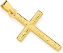 9ct-Gold-21mm-Diamond-Cut-Cross-Pendant Sale