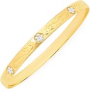 9ct-Gold-Two-Tone-65mm-Solid-Flower-Bangle Sale
