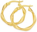 9ct-Gold-3x15mm-Ribbon-Twist-Hoop-Earrings Sale