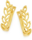 9ct-Gold-Leaf-Cutout-Diamond-Cut-Huggie-Earrings Sale