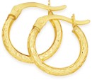 9ct-Gold-2x10mm-Diamond-Cut-Hoop-Earrings Sale