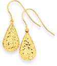 9ct-Gold-Diamond-Cut-Pear-Drop-Earrings Sale