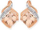 9ct-Rose-Gold-Morganite-Diamond-Stud-Earrings Sale
