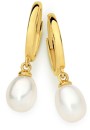 9ct-Gold-Cultured-Freshwater-Pearl-Drop-Huggie-Earrings Sale