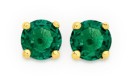 9ct-Gold-Created-Emerald-Stud-Earrings Sale