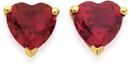 9ct-Gold-Created-Ruby-Heart-Stud-Earrings Sale