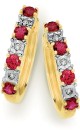 9ct-Gold-Created-Ruby-Diamond-Huggie-Earrings Sale