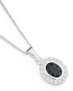 Sterling-Silver-Black-Oval-Cubic-Zirconia-Cluster-Pendant Sale