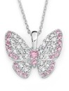 Sterling-Silver-Pave-Pink-Cubic-Zirconia-Butterfly-Pendant Sale