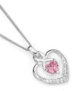 Sterling-Silver-Pink-Cubic-Zirconia-Loop-Heart-Pendant Sale