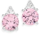 Sterling-Silver-Round-Pink-Cubic-Zirconia-with-Cubic-Zirconia-on-Top-Stud-Earrings Sale