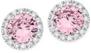 Sterling-Silver-Pink-Cubic-Zirconia-Cluster-Stud-Earrings Sale