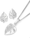 Sterling-Silver-Cubic-Zirconia-Leaf-Set Sale