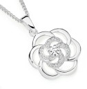 Sterling-Silver-Cubic-Zirconia-Flower-Pendant Sale