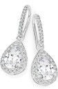 Sterling-Silver-Pear-Cubic-Zirconia-Cluster-Hook-Drop-Earrings Sale