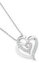 Sterling-Silver-Cubic-Zirconia-Entwined-Hearts-Pendant Sale