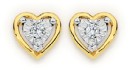 9ct-Gold-Diamond-Heart-Frame-Stud-Earrings Sale