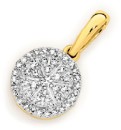 9ct-Gold-Diamond-Round-Cluster-Pendant Sale