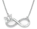 Sterling-Silver-Cubic-Zirconia-Infinity-with-Butterfly-Necklet Sale
