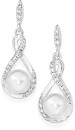 Sterling-Silver-Cultured-Freshwater-Pearl-in-Cubic-Zirconia-Infinity-Earrings Sale