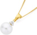 9ct-Gold-Cultured-Freshwater-Pearl-10ct-Diamond-Enhancer Sale