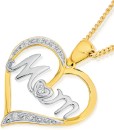 9ct-Gold-Diamond-Mum-Heart-Pendant Sale