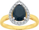 9ct-Gold-Sapphire-Diamond-Pear-Halo-Ring Sale