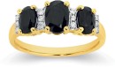 9ct-Gold-Natural-Sapphire-10ct-Diamond-Trilogy-Ring Sale