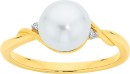 9ct-Gold-Cultured-Freshwater-Pearl-Diamond-Ring Sale