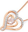 9ct-Rose-Gold-Morganite-Diamond-Heart-Pendant Sale