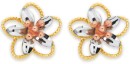 9ct-Gold-Tri-Tone-Flower-Stud-Earrings Sale
