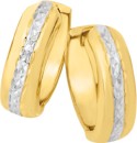 9ct-Gold-Two-Tone-Diamond-cut-Huggie-Earrings Sale