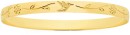 9ct-Gold-65mm-Solid-Bangle-with-Birds-and-Flowers-Engraved Sale