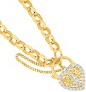 9ct-Gold-19cm-Solid-Belcher-with-Diamond-Bee-Padlock-Bracelet Sale