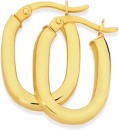 9ct-Gold-13mm-Square-Tube-Oval-Hoop-Earrings Sale