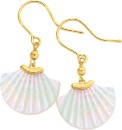 9ct-Gold-Mother-Of-Pearl-Fan-Hook-Drop-Earrings Sale