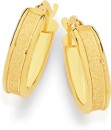 9ct-Gold-4x10mm-Satin-Hoop-Earrings Sale