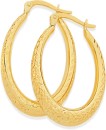 9ct-Gold-15mm-Tapered-Diamond-Cut-Creole-Earrings Sale