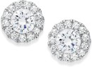 Sterling-Silver-Cubic-Zirconia-Small-Round-Cluster-Earrings Sale
