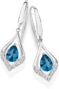 Sterling-Silver-Pear-Blue-Spinel-Cubic-Zirconia-Hook-Earrings Sale