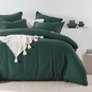 Washed-Linen-Look-Dark-Teal-Quilt-Cover-Set-by-Essentials Sale