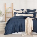 Washed-Linen-Look-Navy-Quilt-Cover-Set-by-Essentials Sale