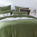 Washed-Linen-Look-Moss-Green-European-Pillowcase-by-Essentials Sale