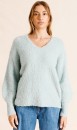 Piper-V-Neck-Boucle-Jumper-Dusty-Blue Sale