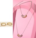 Basque-Metal-Charms-Necklace-or-Bracelet-Cubic-Zirconia-Stones-Hoop-Earring Sale