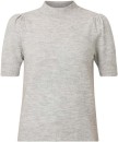 me-Womens-Puff-Sleeve-Fine-Gauge-Knit-Top-Grey Sale