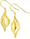 9ct-Gold-Polished-Diamond-Cut-Pointed-Open-Wave-Hook-Drop-Earrings Sale